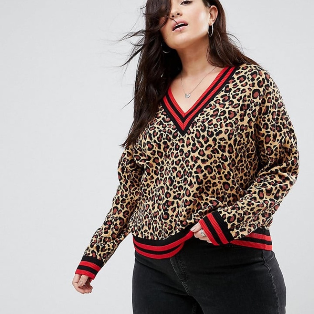 Asos Curve Leopard Print Sweater
